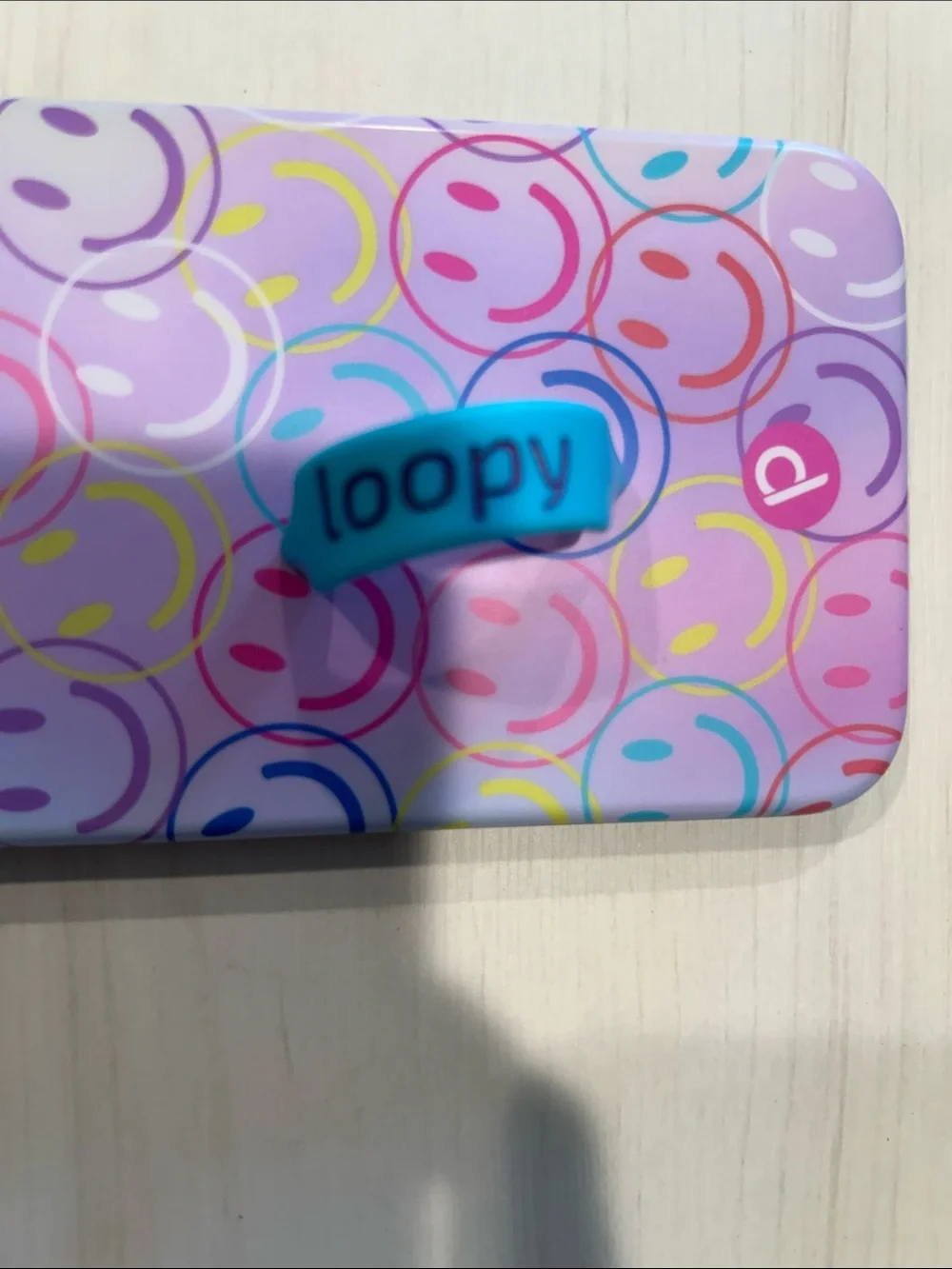 Loopy Case Pink Multicolor Smiley Phone Case with Blue Loop (St. Jude collection